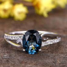 Женское Винтажное кольцо с голубым кристаллом и овальным цирконием, свадебные вечерние ювелирные изделия, оптовая продажа, 2019 2024 - купить недорого
