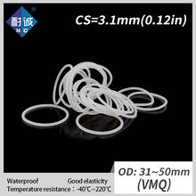 2 pçs/lote CS VMQ borracha de Silicone oring 3.1 milímetros OD31/32/34/35/36/38/40/42/43/45/48/50mm O Anel de Vedação de Silicone-ring à prova d' água 2024 - compre barato