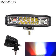 ECAHAYAKU 12V 24V 6inch Led Work Light Bar Dual Color Flashing LED Warning Light for Offroad SUV Motorcycle Boat E-bike Forklift 2024 - buy cheap