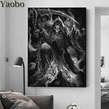 New arrival Diamond Embroidery Grim Reaper Scary 5d Diamond Painting Full drill Square round Rhinestone Halloween decoration 2024 - buy cheap