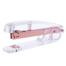 Fashion Rose Gold Stapler Acrylic Metal 24/6 26/6 Practical Manual Staplers Tool School Office Supplies C26 2024 - buy cheap