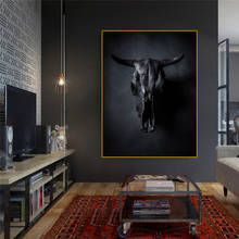 Pintura de tela de cabeça de touro quebrado, arte abstrata, posteres e impressões, imagens de parede, sala de estar moderna, decoração de casa 2024 - compre barato