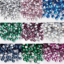 Diamantes de imitación para uñas/AAAA +, piedras de cristal de alta calidad para uñas, piedras de cristal de varios colores DIY, diamantes de imitación sin fijación con base plana 2024 - compra barato