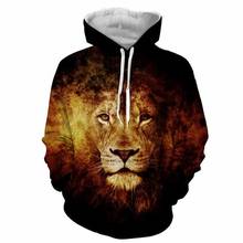 Padrão animal leão hoodie 3d impressão casual com capuz jaqueta masculina outono e inverno fino pulôver camisa na moda roupas de rua 2024 - compre barato