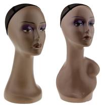 2x Hair Wigs Making Jewelry Display Head Female Mannequin Head Black Women Manikin Model W/ Cap 2024 - buy cheap