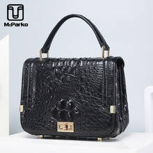 Mcparko bolsa de mão de crocodilo feminina, bolsa de mão de couro genuíno com alça superior e design da moda 2020, bolsa de ombro para mulheres 2024 - compre barato