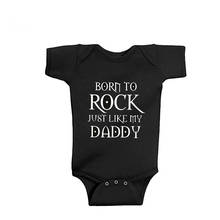 New Rock Black Cotton Short Sleeve Baby Bodysuit Baby Boys Girls Clothes Funny Baby Clothing 0-24M 2024 - buy cheap