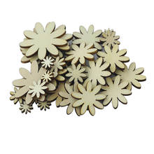 50Pcs Natural Wooden Flower Wood Shape Embellishment for Card Making DIY 2024 - buy cheap