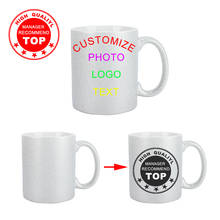 Creative Glitter silver photo mug DIY Ceramic coffee mug Milk Tea Cups with Custom Picture LOGO Text printing 2024 - buy cheap