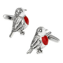 Gemelos de la serie Animal Birds para hombre y mujer, ropa con diseño tridimensional de pintura roja, para camisa francesa, regalos de joyería 2024 - compra barato