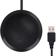Новый конференции USB микрофон, всенаправленный конденсаторный ПК микрофон с кнопка отключения звука светодиодный индикатор, Plug & Play, для игры и т. д 2024 - купить недорого