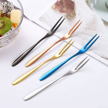 304 Stainless Steel Fruit Fork Western Dessert Stick Salad Creative Two Tooth Cake Tableware 2024 - buy cheap