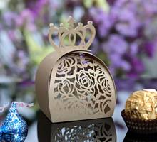 Rose Laser Cut Hollow Candy Box Wedding Party Favors Gift Bags Baby Shower Wedding Chocolate Box 2024 - buy cheap
