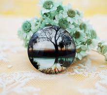 2PCS/lot Round 40MM Lake Tree Glass Cabochon for make bracelet necklace Jewelry for women 2019 earring pins brooch craft supply 2024 - buy cheap