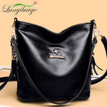 Large Capacity Fashion Handbag 2022 Leisure Travel Shoulder Bag Soft PU Leather Diagonal Bag Solid Color Simple Shoulder Bag 2024 - buy cheap
