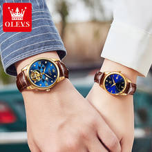 Valentine's Day Gifts OLEVS Couple Watches Mechanical Automatic Fashion Business Men Watch for Women Watches Leather Pair Hour 2024 - buy cheap