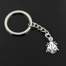 New Fashion Men 30mm Keychain DIY Metal Holder Chain Vintage Ladybug Bug 19x13mm Silver Color Pendant Gift 2024 - buy cheap