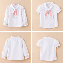 Blusa de algodón con orejas de conejo para niñas, tops de verano, ropa informal 2024 - compra barato
