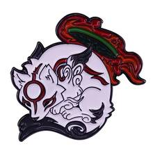 Okami Amaterasu brooch familiar of Orochi Badge Sun Goddess mother Enamel Pin arcane animal pins women men jewelry 2024 - buy cheap