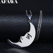 2021 Fashion Moon Stainless Steel Necklace Chain for Women/Men Silver Color Necklaces & Pendants Jewelry cadenas mujer N1126S02 2024 - buy cheap