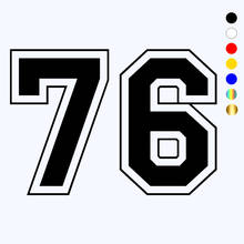 CK2670-pegatinas de vinilo para coche, calcomanía divertida con números de 20x14cm, color plateado/negro, para parachoques, ventana y decoraciones 2024 - compra barato