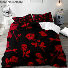 2/3 Piece Rose Duvet Cover Sets Funny Skull Bedding Sets Girls Boys Bed Quilt Cover Queen King Size Bedspread for Bedroom 2024 - buy cheap