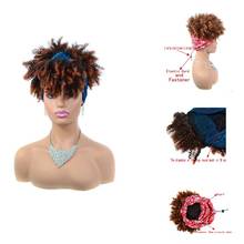 Maelove High Afro Puff Drawstring Ponytail with Bangs for Black Women Natural Synthetic Short Kinky Curly Hair Bun with Bangs 2024 - buy cheap