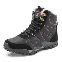 STS-Botines de nieve para mujer, zapatos de senderismo de ante, impermeables, antideslizantes, para escalada y montaña, talla grande, Invierno 2024 - compra barato