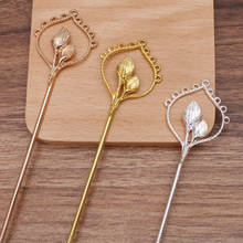 2pcs 35x47mm Retro Hair Fork headwear With Holes Hair Sticks Hair Pin Hairpins leaf Headwear Jewelry Findings DIY 2024 - buy cheap