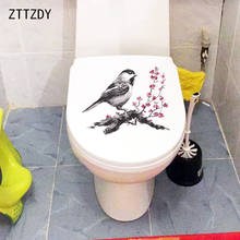 ZTTZDY-pegatinas de pared para sala de estar, ilustración clásica de flores y pájaros, arte higiénico, WC, decoración, T2-1099, 25,9x20,1 CM 2024 - compra barato
