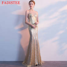 Sexy Backless Sequin Evening Dress Prom Party Robe De Soiree Longue Formal Dress Simple Robe De Soiree 2024 - buy cheap