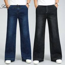 Pantalones vaqueros rectos grandes para hombre, Jeans informales de Micro acampanado, elásticos, para las cuatro estaciones, Envío Gratis, novedad de 2021 2024 - compra barato