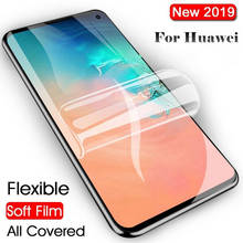 soft full cover for huawei y6 y7 2019 prime 2018 pro hydrogel film protective film phone screen protector y9 2019 Not Glass 2024 - buy cheap