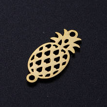 5pcs/lot Tropical Pineapple Fruit 316L Stainless Steel DIY Connector Charms Wholesale For Bracelets Making Super Quality 2024 - buy cheap