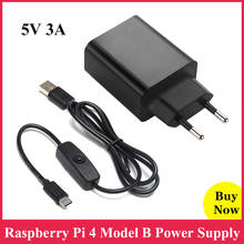 Блок питания Raspberry Pi 4, 5 В, 3 а, с кабелем ВКЛ./ВЫКЛ. 2024 - купить недорого