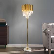 Art Deco LED Postmodern Stainless Steel Marble Crystal Designer LED Lamp LED Light LED Floor Lamp Floor Light For Foyer 2024 - buy cheap