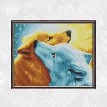 Snow Fox Embroidery Patterns Needlework Set,Hand Made Crafts Home Decor,Counted Print On Canvas 14CT 11CT Cross Stitch kits 2024 - buy cheap