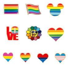 Love Is Love Rainbow Pins Multicolor Jewelry  LGBT Heart Brooches Peace Badge Lesbian Gay Couple Pride Enamel Lapel Pins-40 2024 - buy cheap