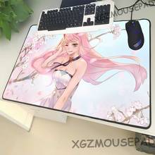 Xgz mouse pad de tamanho grande, trava preta, borracha, homem, menina, laptop, pc, mesa, tapete, puro, fofo, irmã, desenho animado, antiderrapante 2024 - compre barato