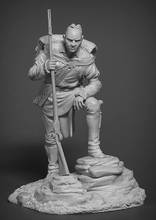 Figura de resina de guerrero antiguo, soporte y reloj, modelo unassambed, Kit sin pintar de construcción de figuras, 1/24 2024 - compra barato