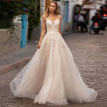 Vestido de novia de encaje estilo bohemio, traje Vintage de princesa con cuentas en los hombros, hecho a medida, 2021 2024 - compra barato