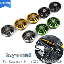 Ninja 400 acessórios para motocicleta, tampa com plugue de alumínio, cnc, capa decorativa para kawasaki ninja 250, 400, 2018, 2019, 2020, 2021 2024 - compre barato