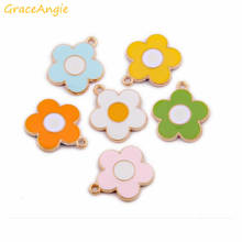 6pcs/lot Mixed Alloy Flower Enamel Christmas Charms Necklace Pendant Jewelry Bracelet Beads Pendants Charms DIY Jewelry Findings 2024 - buy cheap