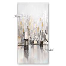 Modern City Bridge Picture Canvas Art 100% Handmade Abstract Texture Oil Painting Unframed Free Shipping Canvas Wall Decor Art 2024 - buy cheap