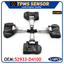 Sensor 52933-d4100 do monitor da pressão dos pneus do carro tpms para hyundai genesis sedan kia optima sportage sorento niro 433mhz 52933-f2000 2024 - compre barato