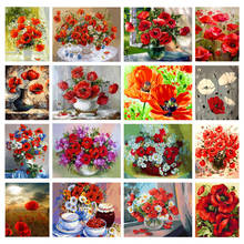 Poppies Flower  Diamond Painting Cross Stitch 5D DIY Red Flower Mosaic Embroidery Full Square Round Rhinestone Home Decoration 2024 - buy cheap