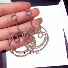 New Silver Color Rhinestone Crystal Long Tassel Earrings for Women Bridal Drop Dangling Earrings Brincos Wedding Jewelry 2024 - buy cheap