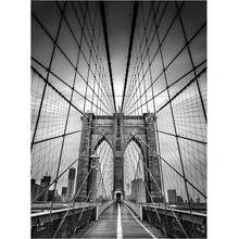 Black and white art diamond mosaic 5d diamond painting Brooklyn Bridge New York full square Rhinestone diamond embroideryZP-2526 2024 - buy cheap