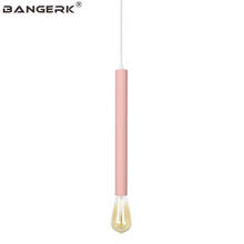 Cor de ferro em linha reta pingente lâmpadas edison loft decoração nórdico moderno led pendurado luminárias casa pingente iluminação luminária