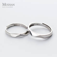 Modian Romantic Couples Single Ring Fashion Charm 925 Sterling Silver Adjustable Finger Rings For Women Wedding Fine Jewelry 2024 - buy cheap